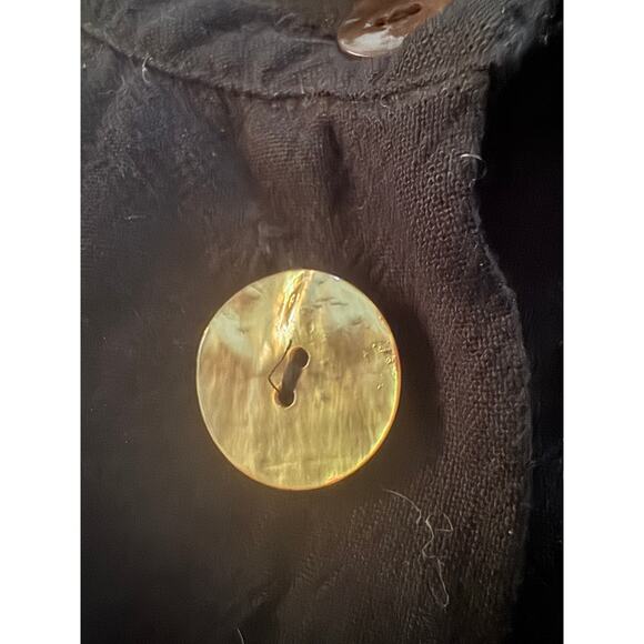 GERTIES Black Tencel/Linen Blend Topper Coat - Size M, Made in USA lagenlook - Picture 9 of 9